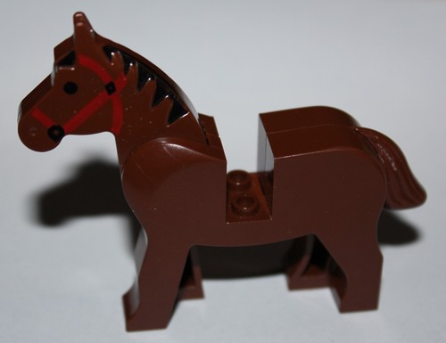 Cheval lego oldbrown horse - cheval,