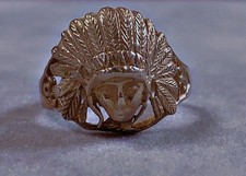 Vtg bague argent tête