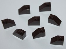 8 x Lego Dark Brown Slope 45
