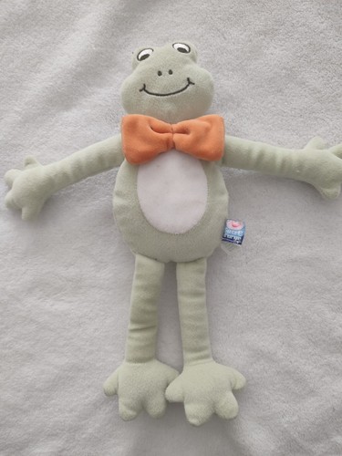 Doudou grenouille vert blanc - vert,