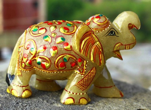 Gris jade éléphant statue - gris,