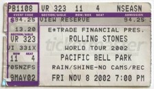 Billet concert ticket stub THE