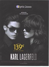 PUBLICITE ADVERTISING 2010  OPTIC 2000 lunettes photografiées par KARL LAGERFELD