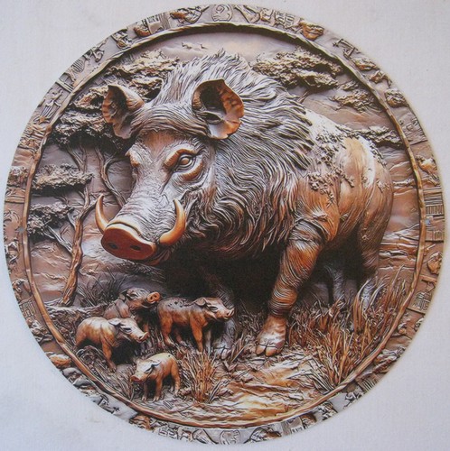Plaque alu sanglier - plaque, en