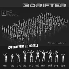 Téléspectateurs Chiffres Miniatures foule Diorama Modèle impression 3D 1:24 1/24