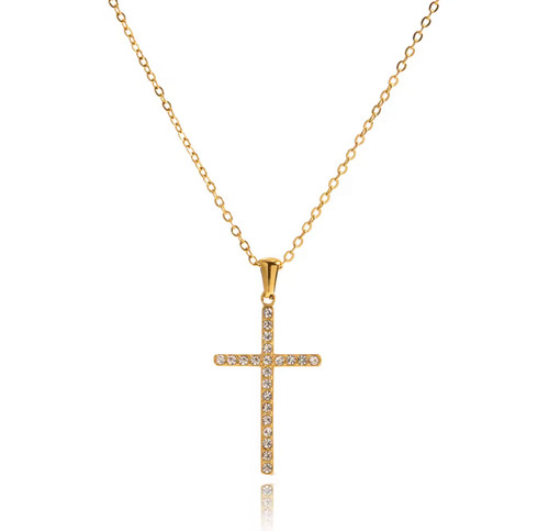 Collier croix argent - croix, doré