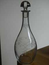 BACCARAT ANCIENNE CARAFE PORTO EN CRISTAL EPOQUE 1935 DECOR DEGAGE A L'ACIDE