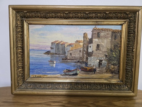 Tableau huile sur - huile, port