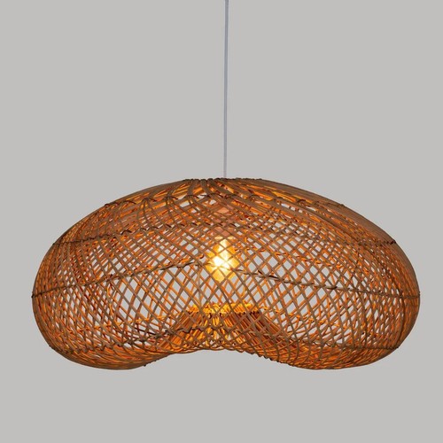 Lampe suspension rotin - en,