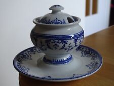 BORDEAUX VIEILLARD RARE MOUTARDIER EN FAIENCE MODELE MOUSTIERS 19 EME