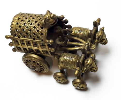 Chariot indien laiton - laiton, •