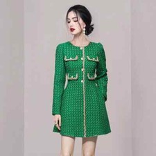 Costume Robe Femme Court Vert