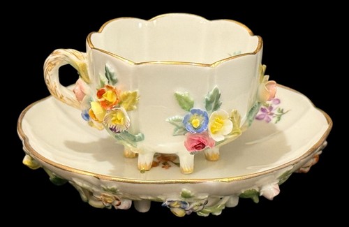 Antique meissen footed floral - antique,