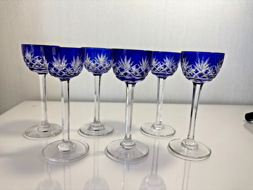 Verre liqueur roemer bleu - verre, à