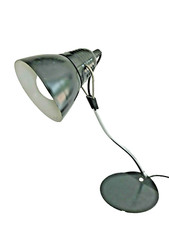 Ancienne lampe de bureau vintage  en métal  et plastique noir Aluminor  