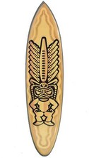 Tiki Planche de Surf 100cm Déco Panneau en Bois Tikki Hawaii Caraïbes Île Pâques