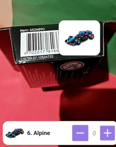 Boîte mini alpine lego - mini, f1