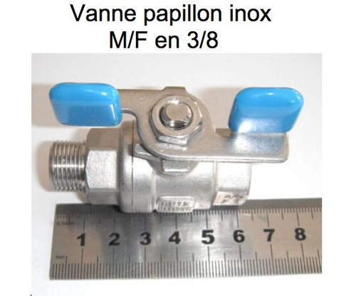 Vanne inox papillon quart - vanne,