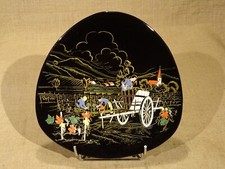 Assiette émaux de Longwy fond