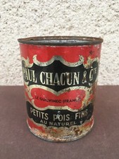 Ancienne boîte de conserve / Paul Chacun / Petits pois / Déco / Collection