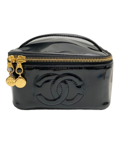 Sac vanity chanel patent noir - chanel,