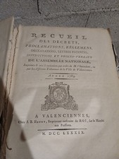 RARE Livre Receuil Louis XVI Édits Décret 1789-1790 Révolution Droits De L'homme