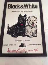 TRES RARE MIROIR  WHISKY BLACK & WHITE 