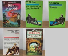 Lot de 5 livres de J.R.R. Tolkien  1978/92 Biographie Contes  légendes inachevés