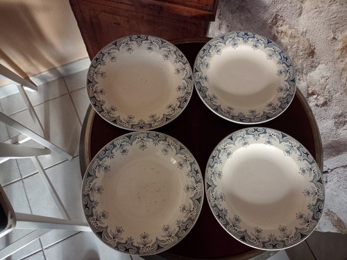 Assiettes creuses bleu - 4,