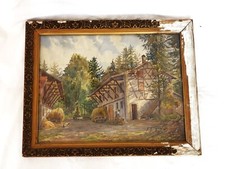 AQUARELLE/PAPIER 1930 COUR DE FERME SIGNEE CARAYON ALBERT BX ARTS PARIS CAMPAGNE