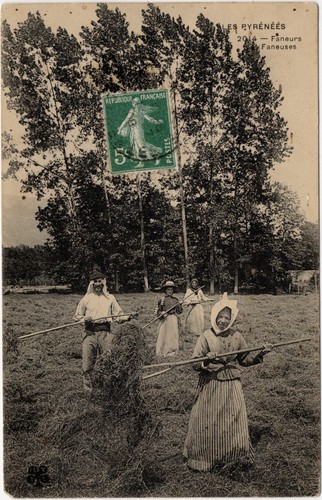 Cpa les pyrénées faneurs - pyrÉnÉes,