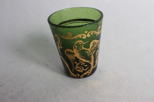 Ancien verre bullé - , vert