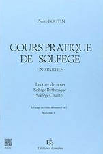 COURS PRATIQUE DE SOLFEGE VOL1 --- FORMATION MUSICALE  de ... | Livre | état bon
