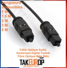 CABLE AUDIO OPTIQUE NUMERIQUE TOSLINK 1/2/3/5 metres SPDIF PR BOX HOME CINEMA TV