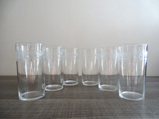 6 verres eau / orangeade cristal de Baccarat modèle SEVIGNE gravés - 12 cm