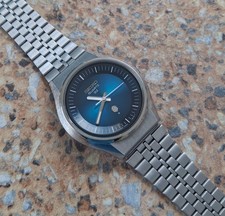 Vintage Seiko Quartz QZ (SQ) JDM 0920 8010 September 1975 Blue Dial