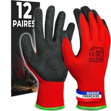12 Gants de Travail Antidérapants Résistants Respirants Jardinage Bricolage X12