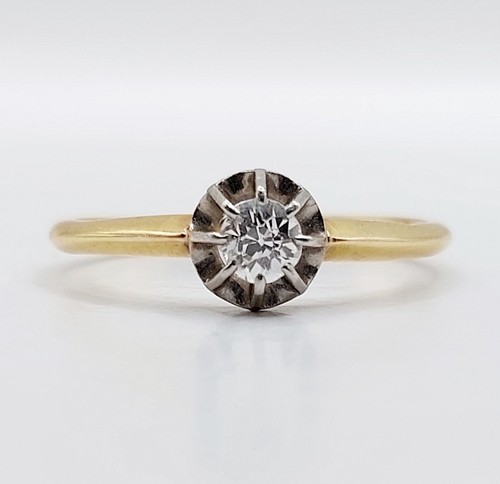 Bague solitaire antique - , 18k