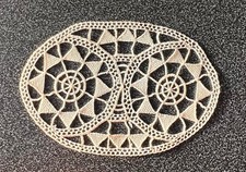 Napperon dentelle crochet tissu coton blanc