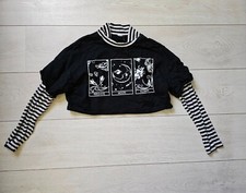 Pull court enfant fille - Crop top noir et blanc - Shein teen 12 13 ans 158 cm