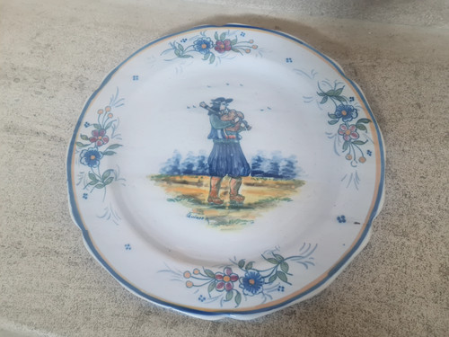 Assiette quimper joueur - assiette, ,