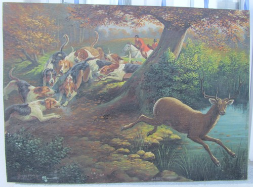 Ancien tableau huile - tableau, sur