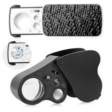 2 Pièces Loupe de Bijoutier 30X 60X 90X Loupe de Poche Pliable Loupe Yeux Bij...