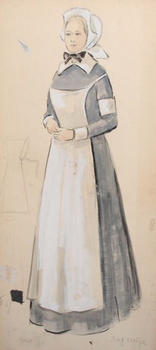 Tableau ancien gouache - la,