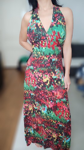 Robe maxi imprimée dos - , nu