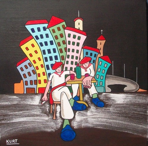 Tableau naif heure - l'heure, de
