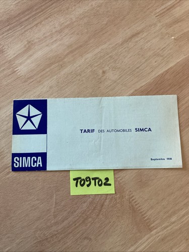 Simca 1966 liste prix - , tarif