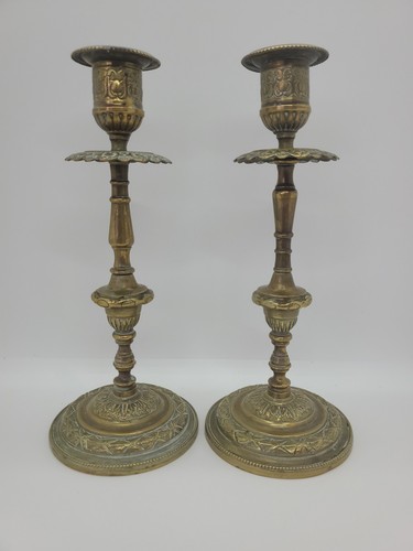 Paire bougeoirs bronze - paire, de
