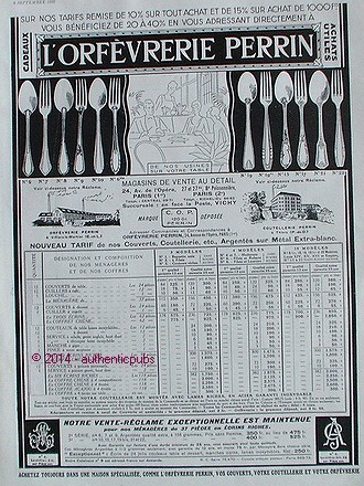 Publicite orfevrerie perrin - orfevrerie,