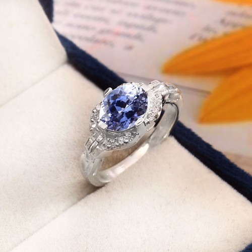 Bague saphir bleu - bleu, en